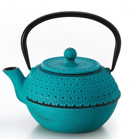 Light blue cast iron tea pot NONG, 0.9l