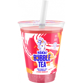 Bubble tea al lampone con bubbles al lychee, 400ml