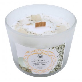 Selenite & white sage aromatherapy candle NAG CHAMPA